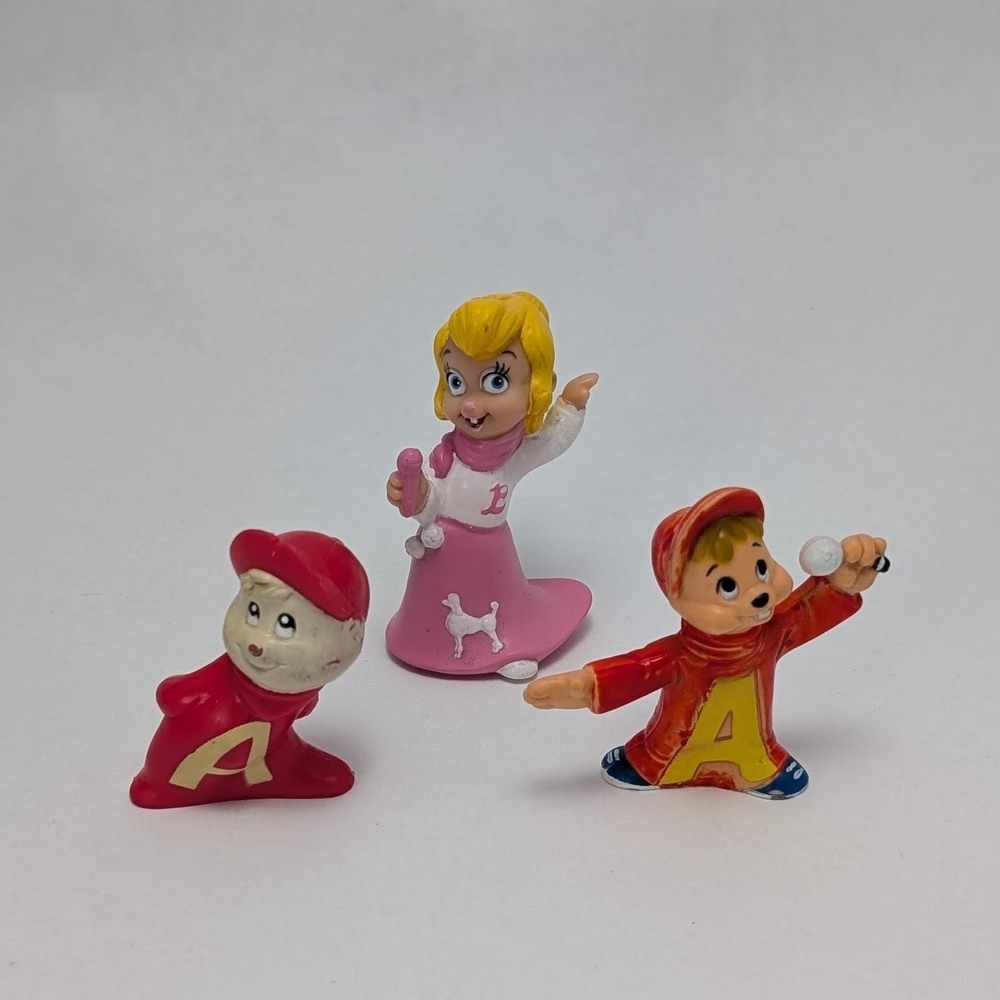 Alvin and the Chipmunks Figurine Set - Red, Pink, Yellow